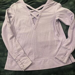 Lavender Long Sleeve Top with Crisscross Detail